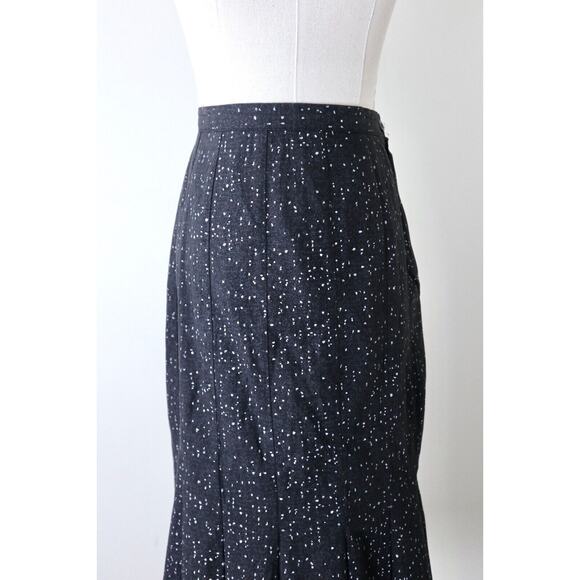 Vintage 1980s A. Byer High Waisted Mermaid Midi Skirt Retro Dot Print - Picture 3 of 10